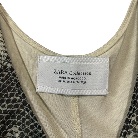 Zara  Collection, Women's Black & Cream Snake Print Tank Top, Medium - Picture 4 of 9